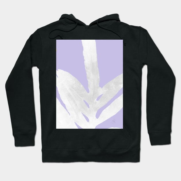 Green Fern on Lavender Inverted Hoodie by ANoelleJay